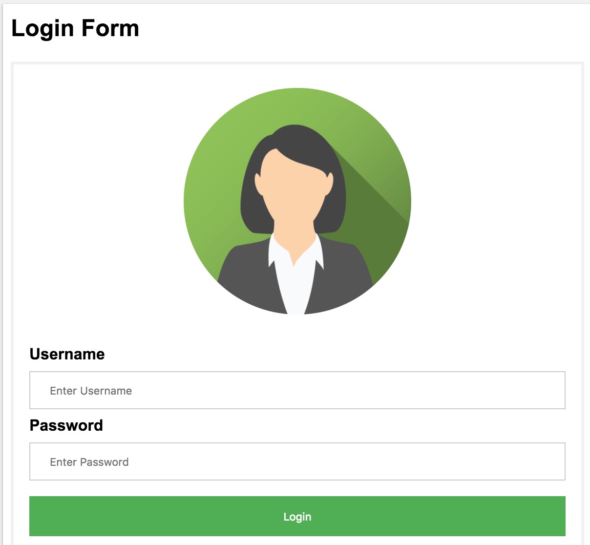 Classic login form