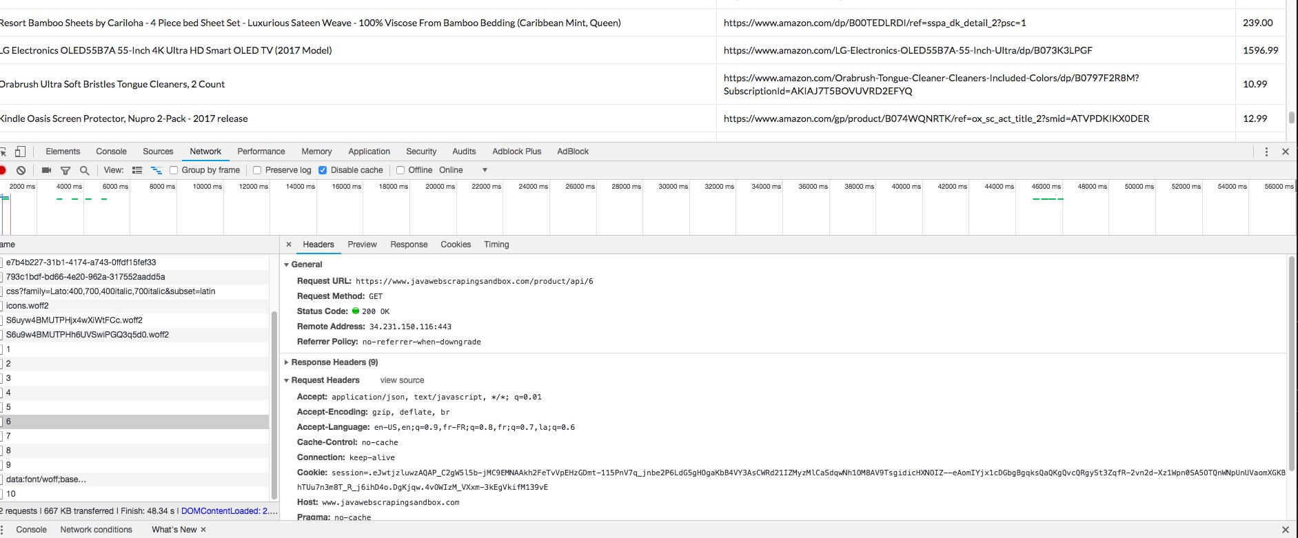 Network Tab on Chrome Dev Tools