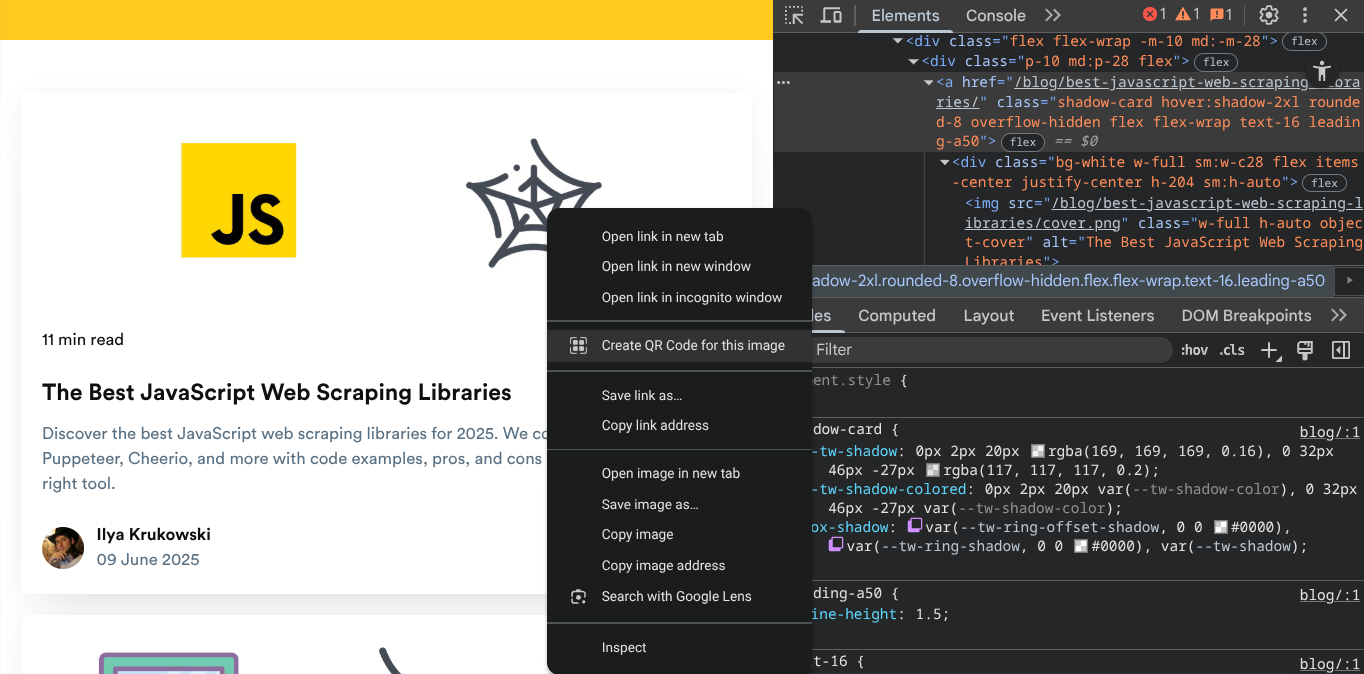 Inspecting ScrapingBee DOM
